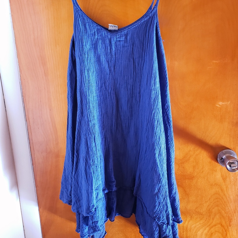 Blue Linen Grigoropoyloy Athanasia Dress